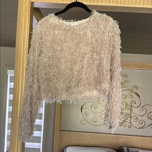 Fluffy Beige Long Sleeve Sweater